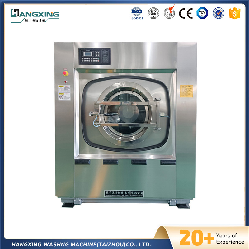Mesin basuh industri dan penyahairan yang cenderung automatik